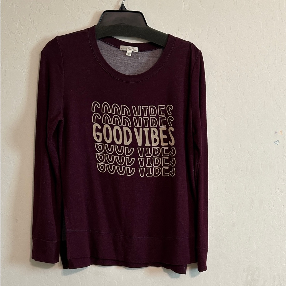 Nine Britton Maroon Long Sleeve Top